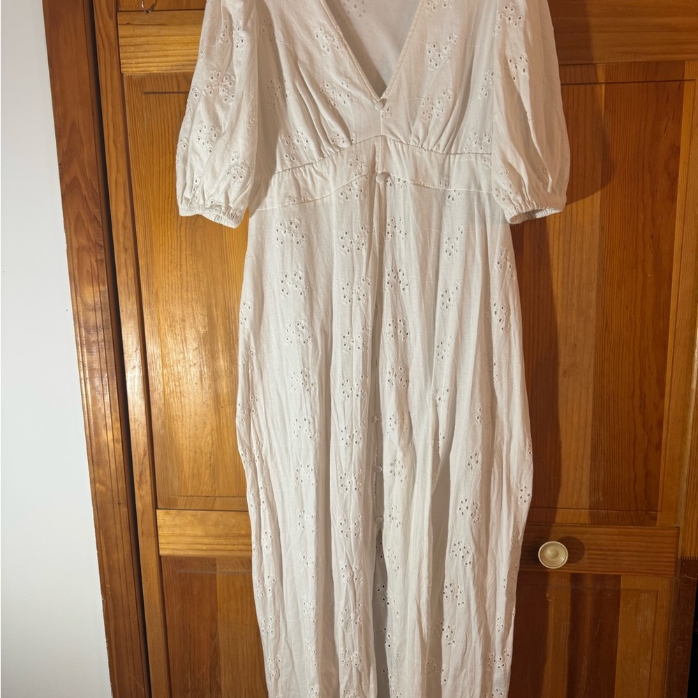 Elegant White Eyelet Dress